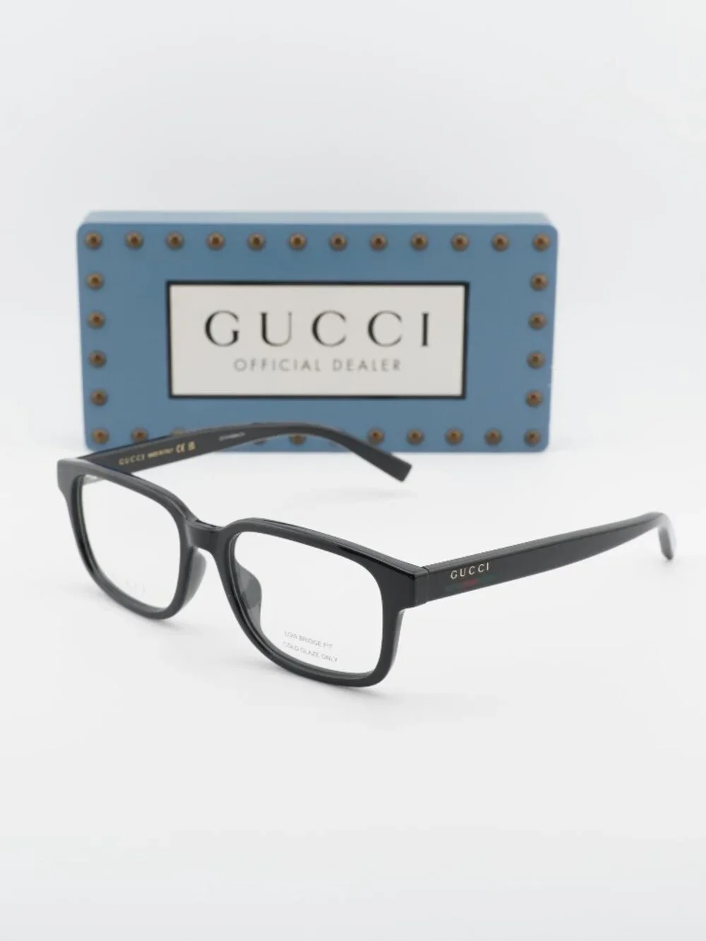 Gucci GG2107OL 005 Square Eyeglasses - Shiny Black 57mm